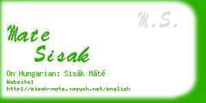 mate sisak business card